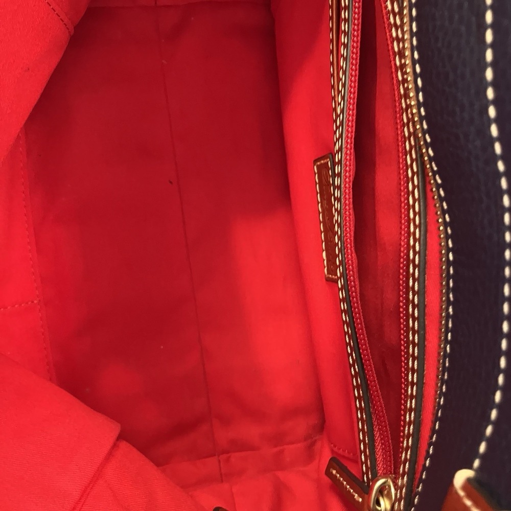 Dooney & Bourke Navy Blue Pebble Grain Janie Tote - Picture 8 of 11